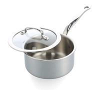 GreenPan Premier 5PLY Stainless Steel Saucepan with Glass Lid 16 cm/1.58 L, 5-Layers, Induction, Oven Safe 250°C, Dishwasher Safe, Silver