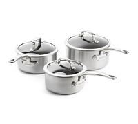 GreenPan Premiere Saucepan Set 3 Piece Stainless Steel Non Stick Cookware