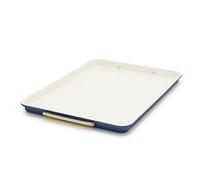 GreenPan Reserve Bakeware 13"x18" Half Baking Sheet Pan, Ceramic Nonstick Baking Pan, PFAS & BPA Free, Gold Handles, Durable Steel, Versatile & Space Saving Ovenware, Freezer to Oven Dish, Oxford Blue