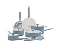 GreenPan Rio Advanced 12 Piece Cookware Set, Ceramic Nonstick PFAS-Free Pots & Pans with Cooking Utensils, Induction Ready, Dishwasher & Oven Safe, Blue