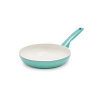 GreenPan Rio Healthy Ceramic Non-Stick 18cm Frying Pan Skillet, PFAS Free, Stay-Cool Handle, Oven Safe up to 160°C, Dishwasher Safe, Turquoise & Cream