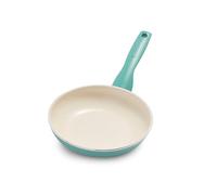 GreenPan Rio Healthy Ceramic Non-Stick 18cm Frying Pan Skillet, PFAS Free, Stay-Cool Handle, Oven Safe up to 160°C, Dishwasher Safe, Turquoise & Cream