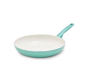GreenPan Rio Healthy Ceramic Non-Stick 26cm Frying Pan Skillet, PFAS Free, Stay-Cool Handle, Oven Safe up to 160°C, Dishwasher Safe, Turquoise & Cream