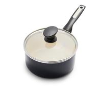 GreenPan Rio Healthy Ceramic Nonstick 2QT Saucepan Pot with Lid PFAS-Free Dishwasher Safe Black