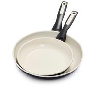 GreenPan Rio Healthy Ceramic Nonstick, Frying Pan Set, 8" and 10", Black