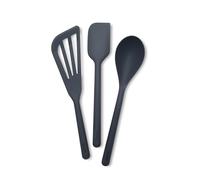 GreenPan Silicone 3 Piece Cooking Utensil Set, Fish Turner, Mixing Spatula, Solid Spoon, Flexible Nonstick Kitchen Tools Rigid Steel Core, Heat-Resistant Anti-Slip Handle BPA-Free Dishwasher Safe Gray