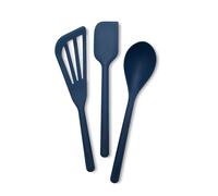 GreenPan Silicone 3 Piece Cooking Utensil Set, Fish Turner, Mixing Spatula, Solid Spoon, Flexible Nonstick Kitchen Tools Rigid Steel Core, Heat-Resistant Anti-Slip Handle BPA-Free Dishwasher Safe Blue