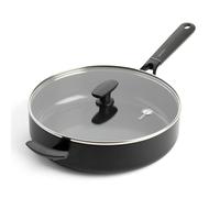 GreenPan SmartShape Healthy Ceramic Non-Stick 28 cm/4.2 Litre Sauté Pan with Glass Lid, PFAS-Free, Induction Suitable, Oven Safe, Black