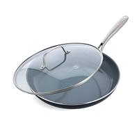 GreenPan Swift Healthy Ceramic Nonstick, 12" Frying Pan Skillet with Lid, Stainless Steel Handle, PFAS-Free, Dishwasher Safe, Oven Safe, Black
