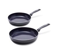 GreenPan Frying Pan Set, Non Stick, Toxin Free Ceramic Pans - Induction & Oven Safe Cookware - 24/28 cm, Black