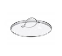 simpa Universal Glass Lid with Stainless Steel Handle, 20cm Dia in Metallic Silver simpa Metallic Silver