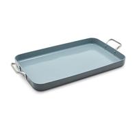 GreenPan Valencia Pro 18" x 11" Double Burner Griddle Pan, Healthy Ceramic Nonstick, PFAS-Free, Induction Suitable, Stainless Steel Handles, Dishwasher Safe, Oven & Broiler Safe, Gray