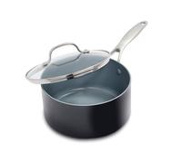 GreenPan Valencia Pro Hard Anodised Healthy Ceramic Non-Stick 18 cm / 2 Litre Saucepan with Lid, PFAS-Free, Induction, Oven Safe, Grey