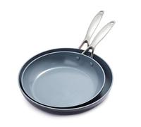 GreenPan Valencia Pro Hard Anodised Healthy Ceramic Non-Stick 2-Piece Frying Pan Skillet Set, 26 cm and 30 cm, PFAS-Free, Induction, Oven Safe, Grey