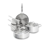 GreenPan Valencia Pro Tri-Ply Stainless Steel 9 Piece Cookware Set, Induction Ready Pots & Pans, Mirror Finish, Dishwasher & Oven/Broiler Safe to 600F, Compatible with All Cooktops