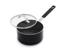 GreenPan x Bobby Flay 2.5QT Nonstick Saucepan with Glass Lid, PFAS-Free Diamond Ceramic, Induction Suitable, Stay-Cool Silicone Handle, Easy Clean Dishwasher & Oven Safe, Chef Pan, Black