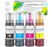 GREENPRINT Ink Bottles Multipack Compatible with Ink Refilling Bottles ET-2820 ET-4800 ET-2870 ET-2810 ET-2862 ET-2826 ET-2856 ET-4810 ET-2811 ET-2812 ET-2814 ET-2815 ET-2821 ET-2710 Printer (4 Pack)