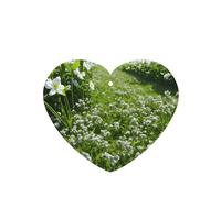 Greens And Flowers Pattern Car Air Fresheners 6 Pcs Heart Shape Hanging Aromatherapy Tablets Scented Fresheners For Bedroom Bathroom