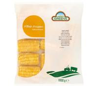 Greens Fresh Frozen Super Sweet Half Corn Cobs 1000g 1Kg × 10