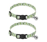 Greens Playful Cats Dog Collar Release Buckle Female Dog Collars 2 Pack