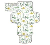 Greens Playful Fish Seagrass Reusable Diaper Changing Pads with Tissue Pocket Changing pad for Changing Table for Moms, Dads