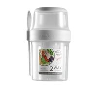 Greens Shaker Cup - Portable Meal Vessel Kit, Fork Closure Leakproof | multipurpose Office Lunch Travel Veg Bowl Sauce Keeper Hygiene Prep Friendly Design Pure Waste Zero