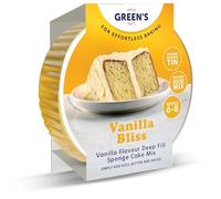 Green's Vanilla Bliss Baking Kit 410g, Vanilla Flavour Deep Fill Sponge Cake Mix with Frosting Mix, Includes Baking Tin, Simply Add Eggs Butter and Water, Serves 6 to 8