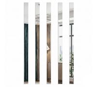 GREENSAPPIRE 10 Pcs Long Mirror Wall Stickers 120cm x 4cm, Self Adhesive Acrylic Mirror Strips, Peel and Stick Decorative Mirror Panels for Living Room Bedroom Hallway Home Décor, Silver (Silver)