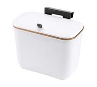 GREENSAPPIRE 11.8L Hanging Kitchen Food Waste Bin with Lid, Food Waste Caddy & Trash Bin for Kitchen Bathroom Bedroom, White Medium, 26.6 x 14.8 x 30 cm
