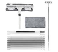 GREENSAPPIRE 3.8M Window Cleaner with Long Handle Window Cleaning Equipment 2 in 1 Window Squeegee Cleaner Tool Kit Telescopic Glass Cleaning Window Washing Squeegee for Home, Shower Glass, Car