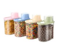 GREENSAPPIRE 4pcs 1.9L Cereal Storage Containers Set - Airtight Food Dispensers with Pour Spout & Measuring Cup, Kitchen Pantry Organizers for Cereal, Grains, Pasta, Pet Food