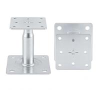 GREENSAPPIRE 4PCS 100-150mm Galvanised Adjustable Elevated Post