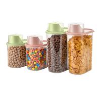GREENSAPPIRE 4pcs 2-1.9L+2-2.2L Cereal Storage Containers Set - Airtight Food Dispensers with Pour Spout & Measuring Cup, Kitchen Pantry Organizers for Cereal, Grains, Pasta, Pet Food