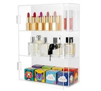 GREENSAPPIRE Acrylic Display Case with Lock and Keys, 3-Tier Clear Countertop Collectible Showcase - Dustproof Locking Cabinet for Figures, Jewelry, Retail Display - Assembled 30x23x9cm