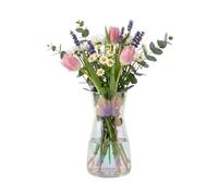 GREENSAPPIRE Clear Glass Vase 7.7"" Tall Vases Clear Glass Vase for Centerpieces Modern Colored Glass Vases Rustic Home Decor, Decorative Modern Farmhouse, Ideal Shelf, Mantle (Rainbow)