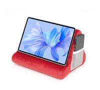 GREENSAPPIRE Cozy Suede Tablet Stand Cushion - Soft Lap Pillow for iPad and E-Readers with Secure Side Pocket, Perfect for Bed, Couch or On-the-Go (Red)