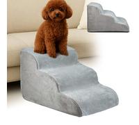 GREENSAPPIRE Dog steps 3-Steps High Density Foam Dog Stairs Dog Steps for Bed with Detachable Cover Non Slip Bottom 56X40X35CM Steps for Dogs to Get on the Bed for Small Senior Injured Pets for Sofa C