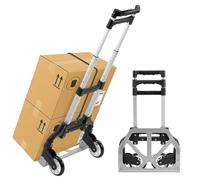 GREENSAPPIRE Folding Aluminium Hand Truck - 60kg Capacity Foldable Shopping Trolley, Multi-Purpose Sack Truck, Collapsible Luggage Cart & Portable Moving Trolley for Home, Office & Travel