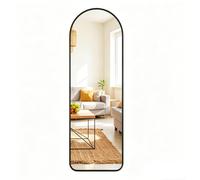 GREENSAPPIRE Full Length Oval Mirror 160×50cm - Free Standing Aluminium Alloy Tempered Glass Floor Mirror, Large Wall-Mounted Hanging Mirror for Bedroom, Living Room, Hallway (Black 120 * 40cm)
