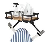GREENSAPPIRE Ironing Board Wall Hanger Storage Rack Wooden Base Hooks
