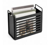 GREENSAPPIRE Magazine Rack & File Holder, Metal Magazine Stand for Books, Newspapers, Magazines & Tablets, Mail Organizer Bin for Home, Office & Dorm (Black)