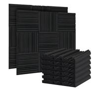 GREENSAPPIRE Premium Acoustic Wall Panels - 24Pcs High-Density Foam Sound Absorbing Panels - Easy to Install with Adhesive Tape - Ideal for Home Theater, Studio & Office (Wedge Shaped)