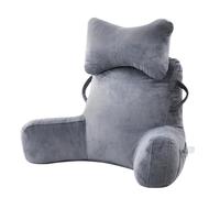 GREENSAPPIRE Reading Pillow with removable neck roll and arm support cushion, 60-90x77x40 cm, back and lumbar support for sofa, bed, chair (Gray XL)
