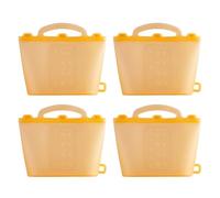 GREENSAPPIRE Reusable Silicone Microwave Steam Sterilizer Bags, 4-Pack Silicone Steaming Bags for Baby Bottles, Breast Pump Parts, Pacifiers & Accessories for Home & Travel (Yellow)