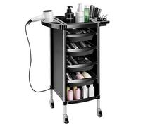 GREENSAPPIRE Salon Hairdressing Trolley with 4 Drawers - Rolling Beauty Storage Cart with Side Tray & Hair Dryer Holder, Mobile Barber Tool Cart on Wheels for Spa, Salon & Home Use