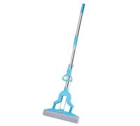 GREENSAPPIRE Self-Wringing Sponge Mop With Super Absorbent Sponge Heads - Hardwood Floor Cleaner, Telescoping Handle, Ideal For Kitchen, Bathroom, And Bedroom, Blue