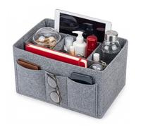 GREENSAPPIRE Tote Bag Organiser Insert, Felt Handbag Organizer with Multiple Compartments and Zips, Sturdy Tote Bag Insert with Keychain, Handbag & Bag Insert Organizer for Large Bags (Gray)