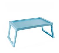 GREENSAPPIRE Tray with Legs Folding Table 64.5x36x25cm Folding Bed Tray Table with Legs, Breakfast Tray Portable Lap Desk for Sofa, Ultra-Thin Foldable Design (Only 3 cm) for Reading (Blue)