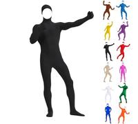 Greenscreen Suit, One-Piece Full Body Bodysuit Unisex for Adults, Halloween Costume Slenderman Lorax, Carnival, Cosplay, Second Skin, Skin Jumpsuit, with Open Face
