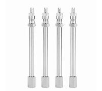 Greensen 100mm Chrome Valve Extension Rod 4Pcs Tyre Valve Extensions with High Pressure Chrome Bonnets for Car Truck Lorry Safe Easy Inflation